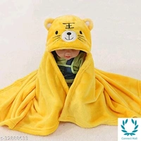 MY NEWBORN baby towel for all season baby blanket baby - Free Size, Yellow, Cotton, Pack of:1
